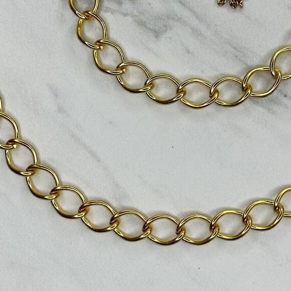 Gold Tone Chain Link Belt Tassel Charm Y2K Festival One Size (OS) ✨ - Picture 7 of 11